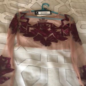 Love of lemon sheer top w velvet